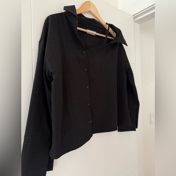 Oak + Fort Asymmetrical Off Shoulder, size small. - Picture 4 of 7